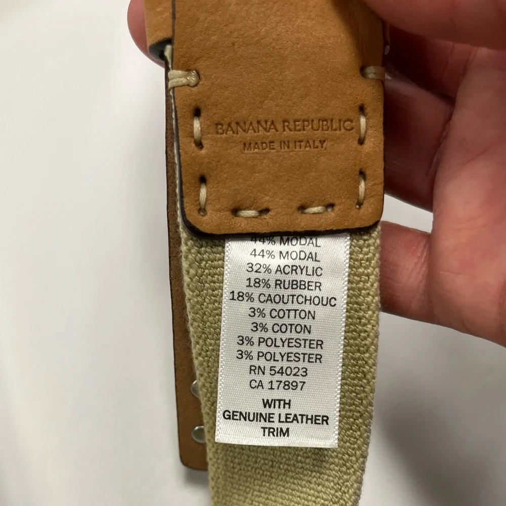 Banana‎ Republic Tan Leather and Elastic Studded Belt Sz. S